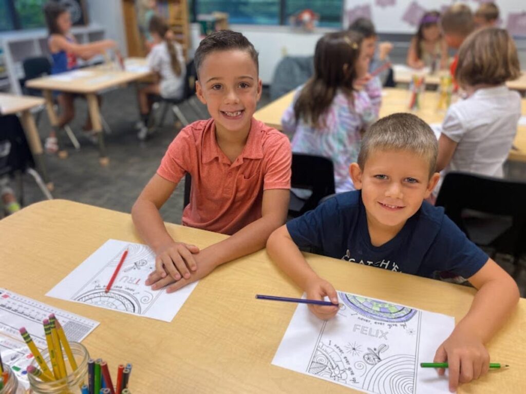 Kids Drawing activity, Acton Academy Pittsburgh is a 21st Century, best Modern school, best Non-traditional School, best Middle school, best private school, best Elementary School, and best Kinder school in Wexford Pennsylvania.